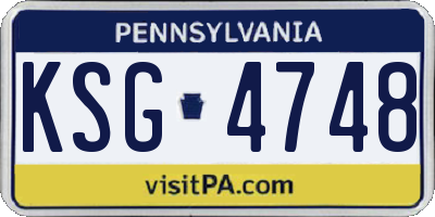 PA license plate KSG4748