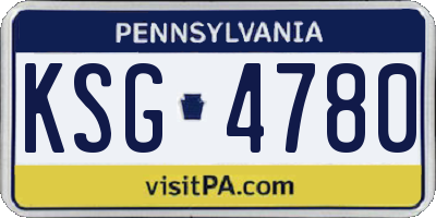 PA license plate KSG4780
