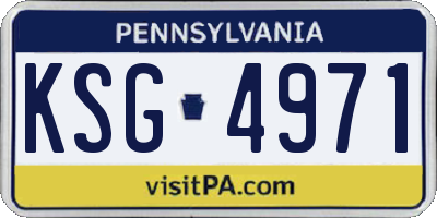 PA license plate KSG4971