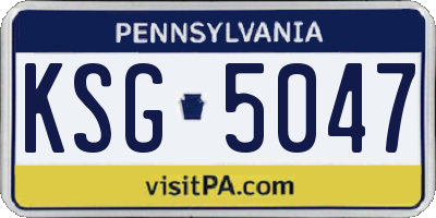 PA license plate KSG5047