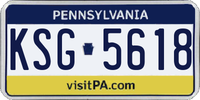 PA license plate KSG5618