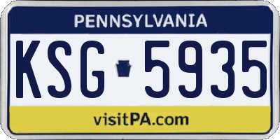 PA license plate KSG5935