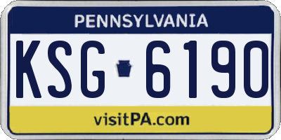 PA license plate KSG6190