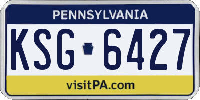 PA license plate KSG6427
