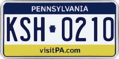 PA license plate KSH0210
