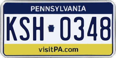 PA license plate KSH0348