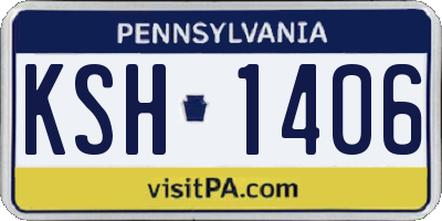 PA license plate KSH1406