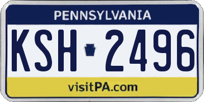 PA license plate KSH2496