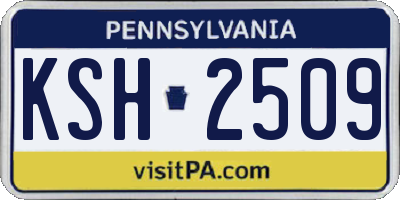 PA license plate KSH2509