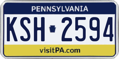 PA license plate KSH2594