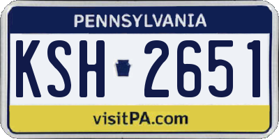 PA license plate KSH2651