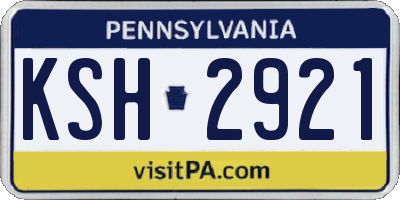PA license plate KSH2921