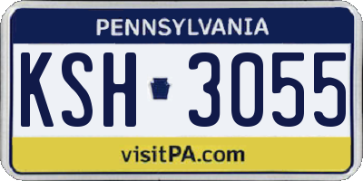 PA license plate KSH3055