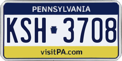 PA license plate KSH3708