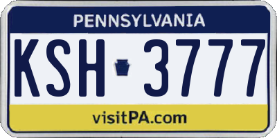 PA license plate KSH3777