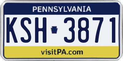 PA license plate KSH3871
