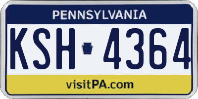 PA license plate KSH4364