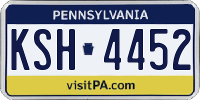 PA license plate KSH4452