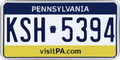 PA license plate KSH5394