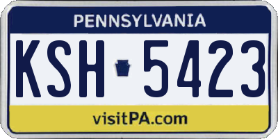 PA license plate KSH5423