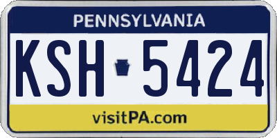 PA license plate KSH5424