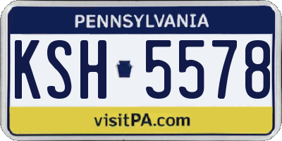 PA license plate KSH5578