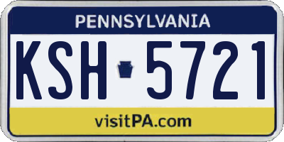 PA license plate KSH5721