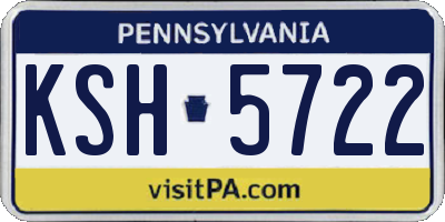 PA license plate KSH5722