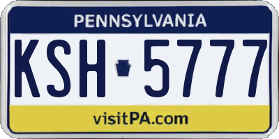PA license plate KSH5777