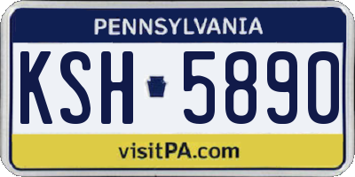 PA license plate KSH5890