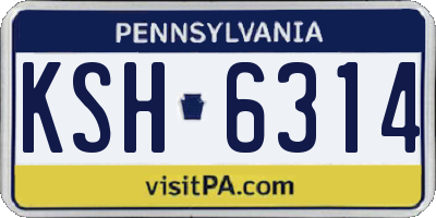 PA license plate KSH6314