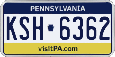 PA license plate KSH6362