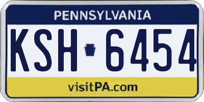 PA license plate KSH6454