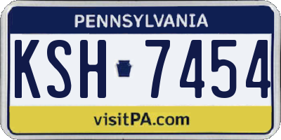 PA license plate KSH7454