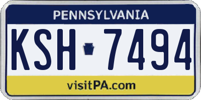 PA license plate KSH7494