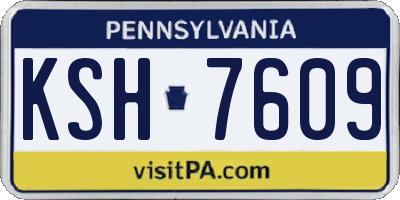 PA license plate KSH7609