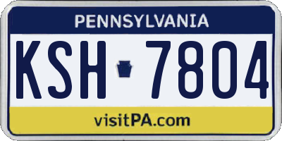 PA license plate KSH7804