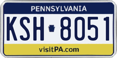 PA license plate KSH8051