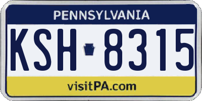 PA license plate KSH8315