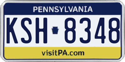 PA license plate KSH8348