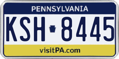 PA license plate KSH8445