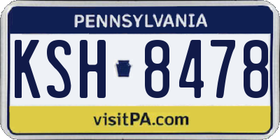 PA license plate KSH8478