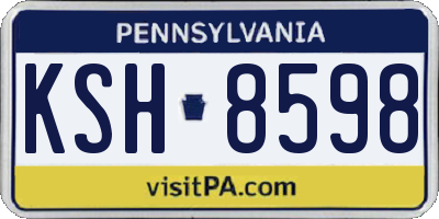 PA license plate KSH8598