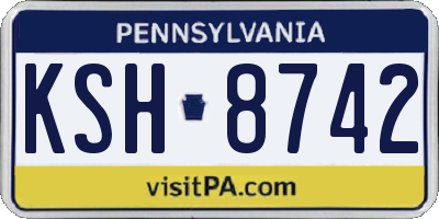 PA license plate KSH8742