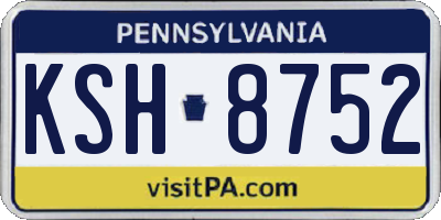 PA license plate KSH8752