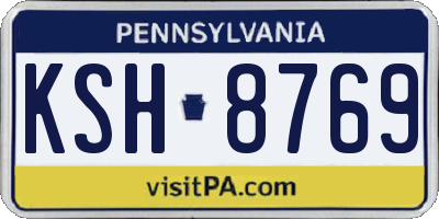 PA license plate KSH8769