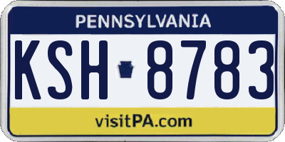 PA license plate KSH8783