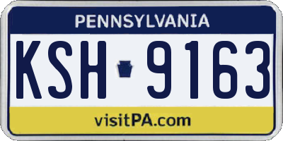 PA license plate KSH9163