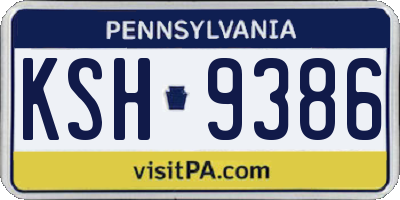 PA license plate KSH9386