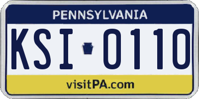 PA license plate KSI0110